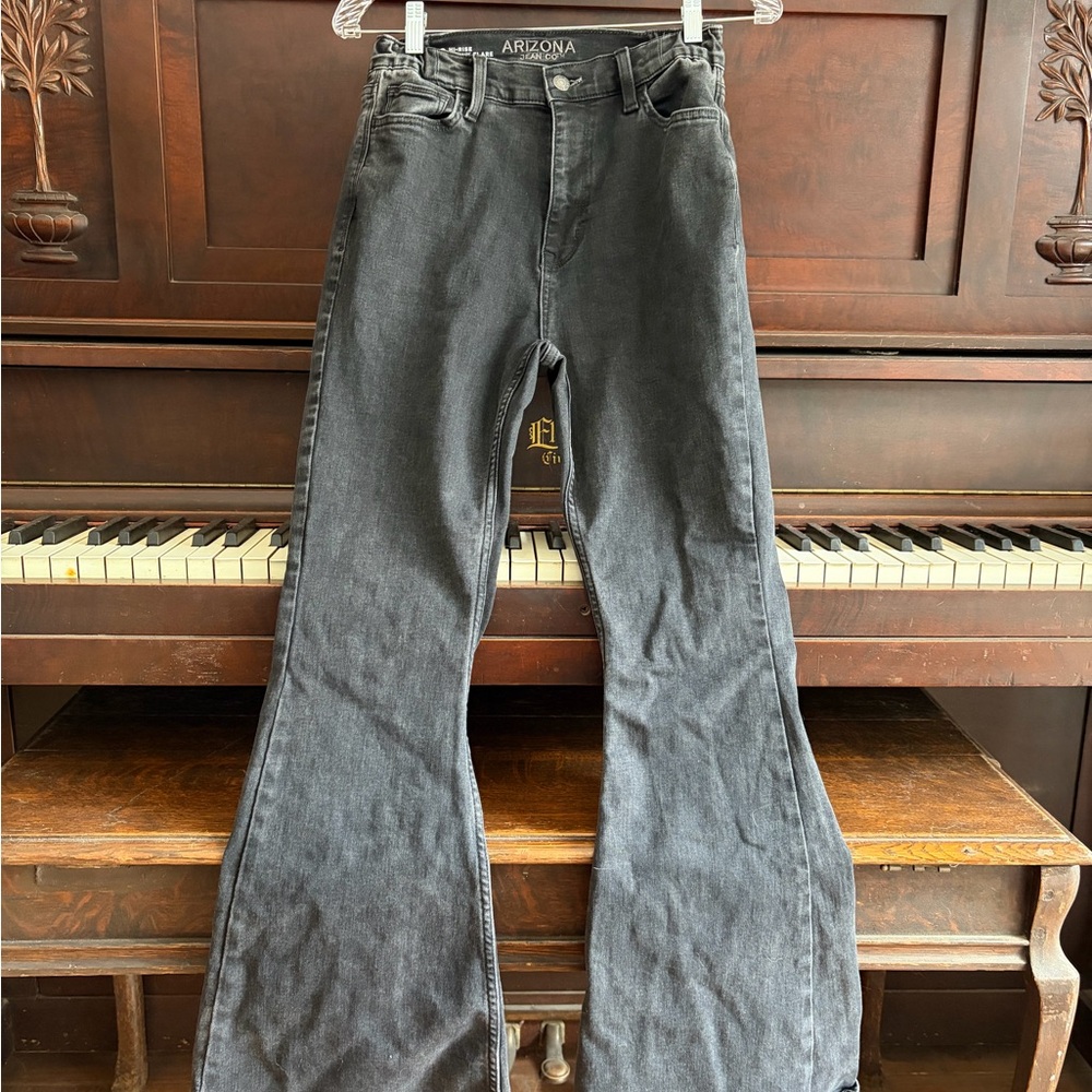 Arizona Jean Company Women's Dark Black Bell Bottom Jeans